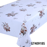 Nappe en PVC au design unique avec des éléments floraux, nappe luxueuse plaquée or, imperméable et résistante à l'huile, personnalisable