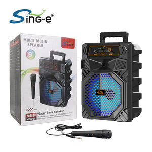 Altavoz Inalámbrico SING-E para Exteriores, Bajos Super Potentes, Conexión TWS, Alto Volumen, Ranura para Tarjeta FM, Batería de 1000-2000 mAh, 5-10 W, Karaoke en Casa - Product Image 5