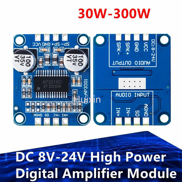 300W High Power Class D Amplifier Module - Mono Audio Board DC 8-24V Input, 4-8 Ohm Load For Car Audio/Home Theater (30W-300W