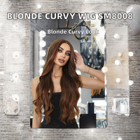 Perruque Bandeau Synthétique Blonde Ondulée Effet Corps avec Fibre Haute Température pour Femmes SM8008 - Prix de Gros