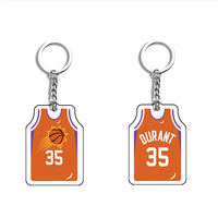 Gantungan Kunci Jersey Bintang Basket Akrilik Stainless Steel Grosir, Custom, Tahan Lama, Hadiah Promosi, Souvenir
