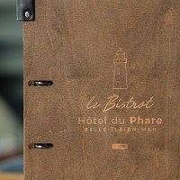 Porte-menu en contreplaqué A4 A5, taille personnalisée, gravure laser personnalisée, avec reliure à anneaux métalliques pour restaurant, hôtel