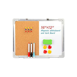 Tablero de notas de corcho de combinación magnética, marco blanco, pizarra blanca de borrado en seco para escribir - Product Image 2