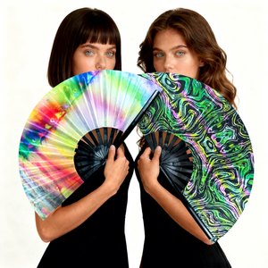 New Arrival Customized Printing Decoration Bamboo Hand Fans Large Clacking Hand Folding Fan for Wedding Favors Bamboo Crafts