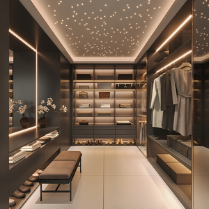 <span class=keywords><strong>Cabina</strong></span> <span class=keywords><strong>Armadio</strong></span> Minimalista Stile Italiano con Ante in Vetro Tavolo da Toletta Specchiera e Mobili per Guardaroba Eleganti - Product Image 1