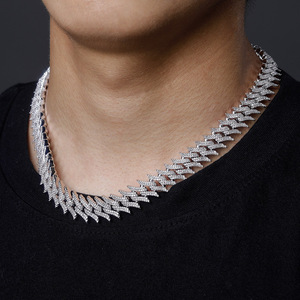 European American New Full Thorn Cuban Box <b>Chain</b> <b>Copper</b> Unisex High-quality Hip-hop Necklace Jewelry - Product Image 3