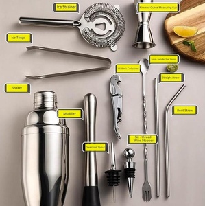 Ensemble de shakers en acier inoxydable, shaker de bar, shaker manuel de qualité bar, minimaliste, durable et élégant, outils de mélange de cocktails - Product Image 5