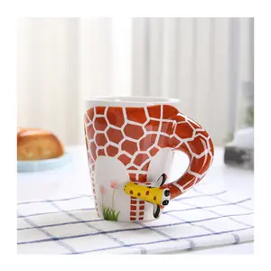 Tazas de cerámica hechas a mano, Taza de cerámica de unicornio, smar, superficie lisa personalizada de dibujos animados, venta al por mayor