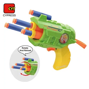 Mini pistolas de juguete de espuma suave para niños, pistola de dardos de plástico con 4 balas de espuma