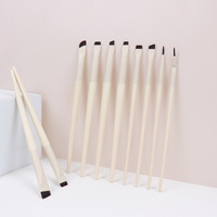 Ensemble de pinceaux de maquillage pour eye-liner à marque privée, pinceau de maquillage ultra fin à tête plate et angulaire pour sourcils, eye-liner et lifting des cils