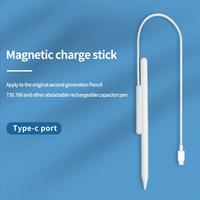 Câble de charge magnétique USB C pour Apple Pencil 2ème génération, adaptateur de chargeur Type C pour Apple Pencil 2ème génération, stylet en plastique