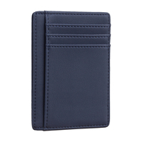Dompet kulit pemblokir RFID, dompet kulit minimalis ramping model kustom dengan saku depan dan tempat kartu kredit