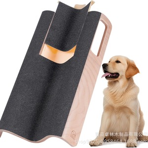 Wooden dog <b>scratching</b> <b>post</b>, nail scraper, wooden dog nail care product with food bowl, dog <b>scratching</b> <b>post</b>, nail file - Product Image 1