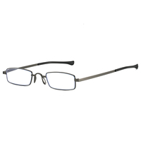 Lunettes de lecture unisexes W001 à monture métallique fine et carrée avec étui, correction de la presbytie, montures dorées et grises, de 1.0 à 4.0