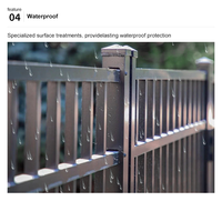 Balustrades de balcon modernes en aluminium de 1,80 m de hauteur, modélisation 3D, design à barres verticales, imperméables, résistantes à la décomposition, finition thermolaquée