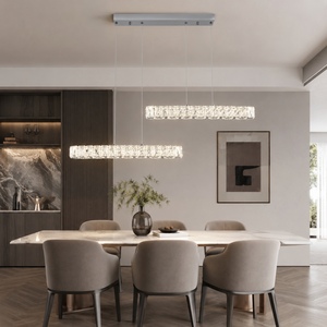Lustre suspendu pour salon, restaurant, populaire, en cristal K9, en acier inoxydable chromé, luminaires suspendus - Product Image 3