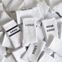 Haute qualité 100% chaussettes en coton sur mesure conception personnalisée logo équipage hommes chaussettes Hip Hop Skateboard chaussettes de rue