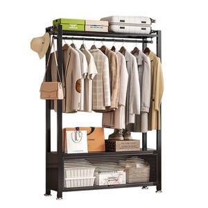 Organisateur de vêtements en acier, type rectangulaire sur pied, multifonction, en fer forgé, pour chambre à coucher, salon, usage domestique - Product Image 4