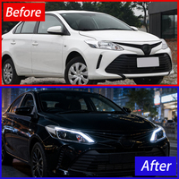 Ensemble de phares LED KGKB pour Toyota Vios XP150 NSP151 2017-2019, mise à niveau style Demon Eyes, lentille de projecteur, Plug & Play