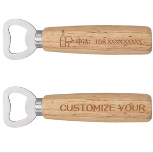 Abridor de Botellas Magnético Personalizado Barato con Mango de Roble Pequeño, Abridor de Cerveza de Madera con Estilo de Regalo para Promoción - Product Image 2
