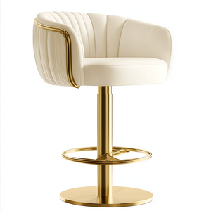 <span class=keywords><strong>Tabouret</strong></span> <span class=keywords><strong>de</strong></span> <span class=keywords><strong>bar</strong></span> moderne en métal à hauteur <span class=keywords><strong>de</strong></span> comptoir avec dossier <span class=keywords><strong>blanc</strong></span> pivotant et réglable - Utilisation hôtelière et salle à manger - Product Image 1