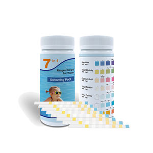 Kit de <span class=keywords><strong>test</strong></span> de l'eau de piscine et de spa de qualité 7 voies Bandes de <span class=keywords><strong>test</strong></span> de qualité pour la détection du chlore Accessoires de piscine - Product Image 1