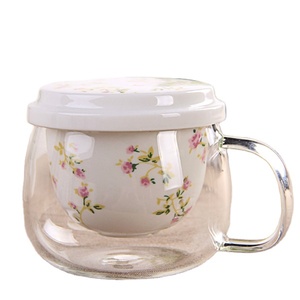 Taza de té de vasos dobles de moda de alta calidad con aislamiento de mango - Product Image 1