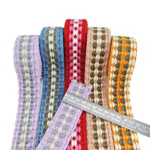 3.8 सेमी चौड़ा शुद्ध कपास बुना हुआ वेबबिंग मोती पैटर्न तीन रंग टेप स्पॉट माल ब्रेडेड विंटेज कपास जैक्वार्ड रिबन - Product Image 5