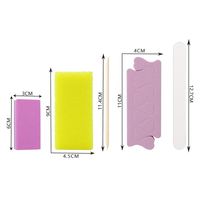 Almohadilla de piedra pómez púrpura de 5 piezas y lima de uñas de madera Kit de pedicura Juego de manicura desechable para separadores de dedos de salón Spa incluidos