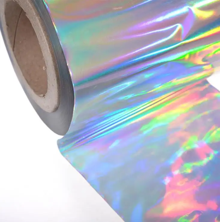 Rotolo di pellicola olografica 35mm autoadesivo Laser per imballaggio in Pet trasparente Opp Cpp di alta qualità