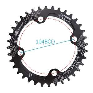 Plateau de chaîne de vélo SNAIL Ultralight AL-7075-T6 104BCD 32/34/36/38T/40T/42T Narrow Wide Round pour VTT/Vélos de Route 8-12 Vitesses 4mm d'épaisseur - Product Image 5