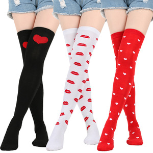 Vente en gros <span class=keywords><strong>de</strong></span> bas <span class=keywords><strong>de</strong></span> cuisse drôles à motif <span class=keywords><strong>de</strong></span> cœur pour femmes Costume <span class=keywords><strong>de</strong></span> Cosplay pour la Saint-Valentin Chaussettes hautes d'amour au genou - Product Image 5