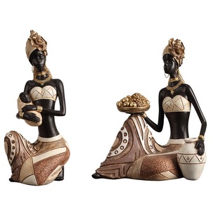 Художественная винтажная Статуэтка из смолы, африканский декор, креативное ретро-произведение искусства для книжной полки, гостиной, витрины для входа - Product Image 6