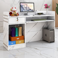 Comptoir de réception en bois moderne - Comptoir de caisse pour salon de beauté et hôtel - Bureau d'accueil commercial durable et résistant aux taches