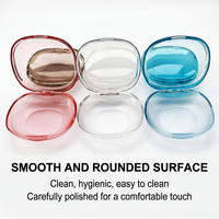 Estuche Transparente Hexagonal para Retenedores, Caja Portátil para Guardar Dentaduras Postizas, Cierre a Presión Compacto, Ligero (50g), 8cm, Cuidado Diario