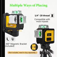 Niveau laser croisé vert industriel rechargeable 12 lignes, auto-nivelant pour la construction