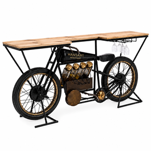 Ensemble de bar en métal rectangulaire de style moto classique, fabriqué à la main, mobilier commercial pour hôtels, restaurants, cafés et espaces lounge - Product Image 3
