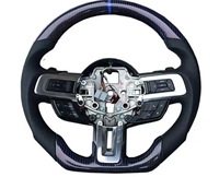 Volant de sport WSD. Protection et décoration en cuir et fibre de carbone pour Mustang 2015-2017