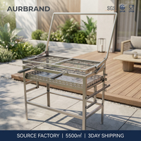 Gril rotatif en acier inoxydable 304 certifié usine, barbecue commercial robuste à double panier avec rotation à 180°, vente en gros