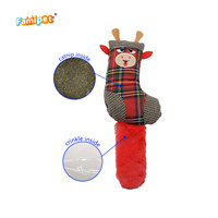 Famipet Fabricant – Nouveauté : Ensemble de jouets pour chat en peluche douce avec herbe à chat, design animaux de Noël personnalisé pour chatons