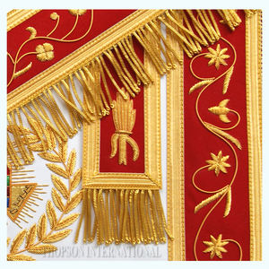 Exquis brodé à la main maçonnique haut prêtre arche royale tabliers personnalisé en cuir tissu ruban collier à la main couture - Product Image 3