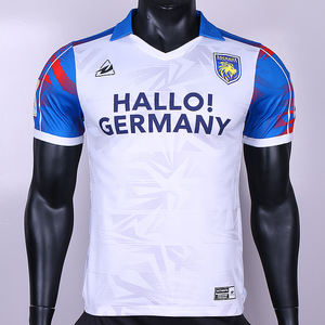 レトロサッカージャージーTシャツ通気性ポリエステルストリートウェアビンテージサッカーシャツ襟付きカスタム刺繍昇華レトロ - Product Image 3