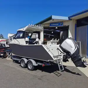 Gospel 23ft Small Yacht Luxury Offshore Outboard Motor Cuddy Cabin V Hull Aluminum Fishing Boats For Sale