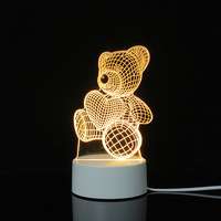 Lampe de table en acrylique à illusion 3D, nouvelle lampe LED pour la décoration de la chambre des enfants, veilleuse