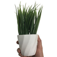 Nouvelle arrivée, petite plante artificielle réaliste, herbe verte artificielle en pot, décoration de bureau et de maison, matériau plastique, utilisation en extérieur