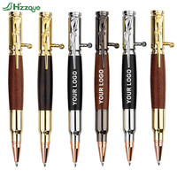 Stylo créatif en forme de balle à action par culbuteur avec boîte, logo personnalisé, design de fusil, clip pour cadeau d'affaires