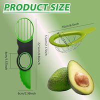 Lot de 2 coupe-avocats manuels 3-en-1 : trancheur, dénoyauteur et éplucheur, lavable au lave-vaisselle, outil de préparation culinaire multifonctionnel