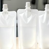 Pochettes à boisson réutilisables et recyclables avec entonnoir, anti-fuite, souples, transparentes, avec bec verseur, de qualité alimentaire, gaufrées, pour jus et liquides