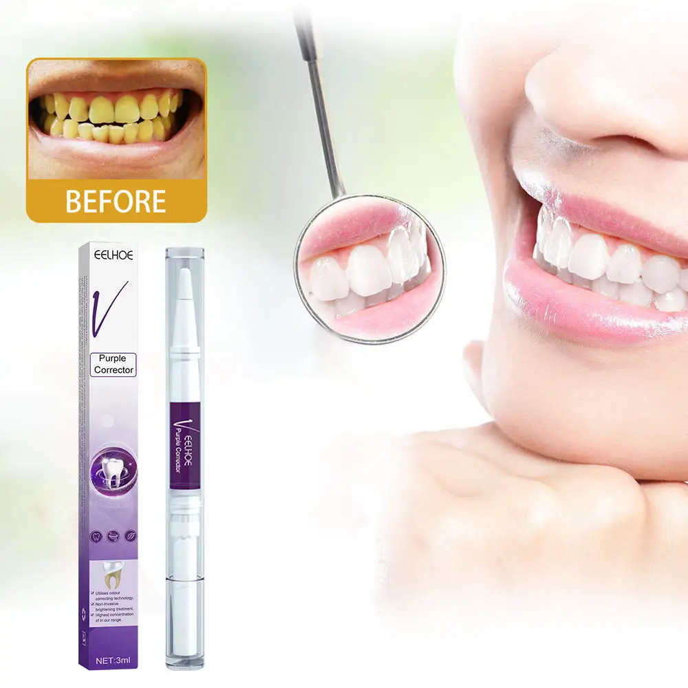 EELHOE V34 Purple Toning Beauty Teeth Pen White teeth cleaning tooth stain removal anti-pigmentation oral care