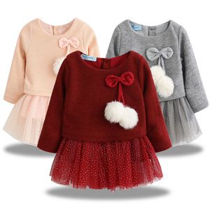 Top 10 des produits les plus vendus en Chine : Ensemble de vêtements pour bébés filles, sweat-shirt en polaire adorable, t-shirt et robe en coton pour l'école - Product Image 2